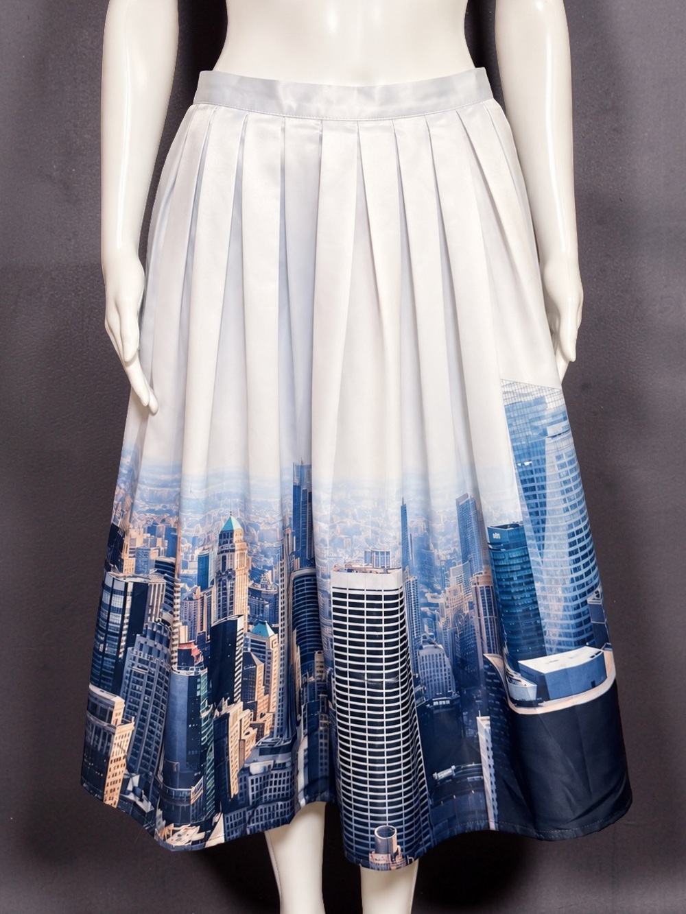 Chicwish New York City Skyline Pleated Midi Skirt Size XL